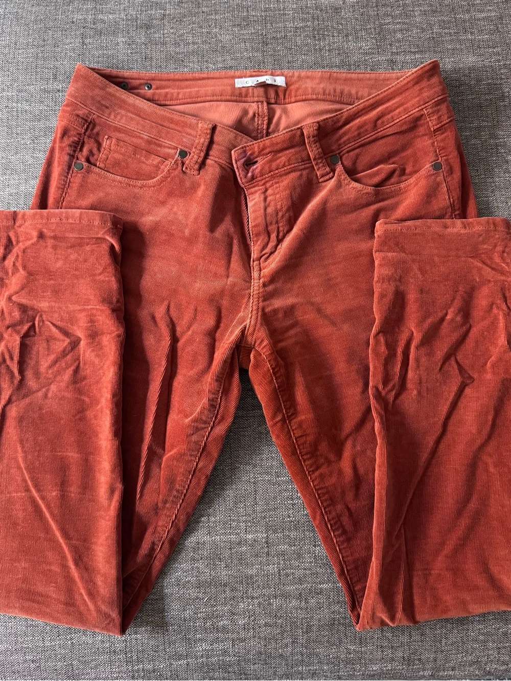 CAbi Women's Straight-Leg Corduroy Jeans in Rust